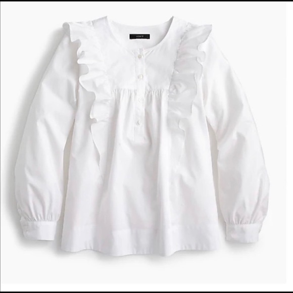 J crew ruffle 3/4 sleeve blouse - Picture 2 of 2
